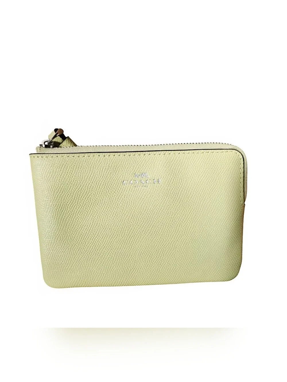 Coach Small Light Green Corner Zip Wristlet